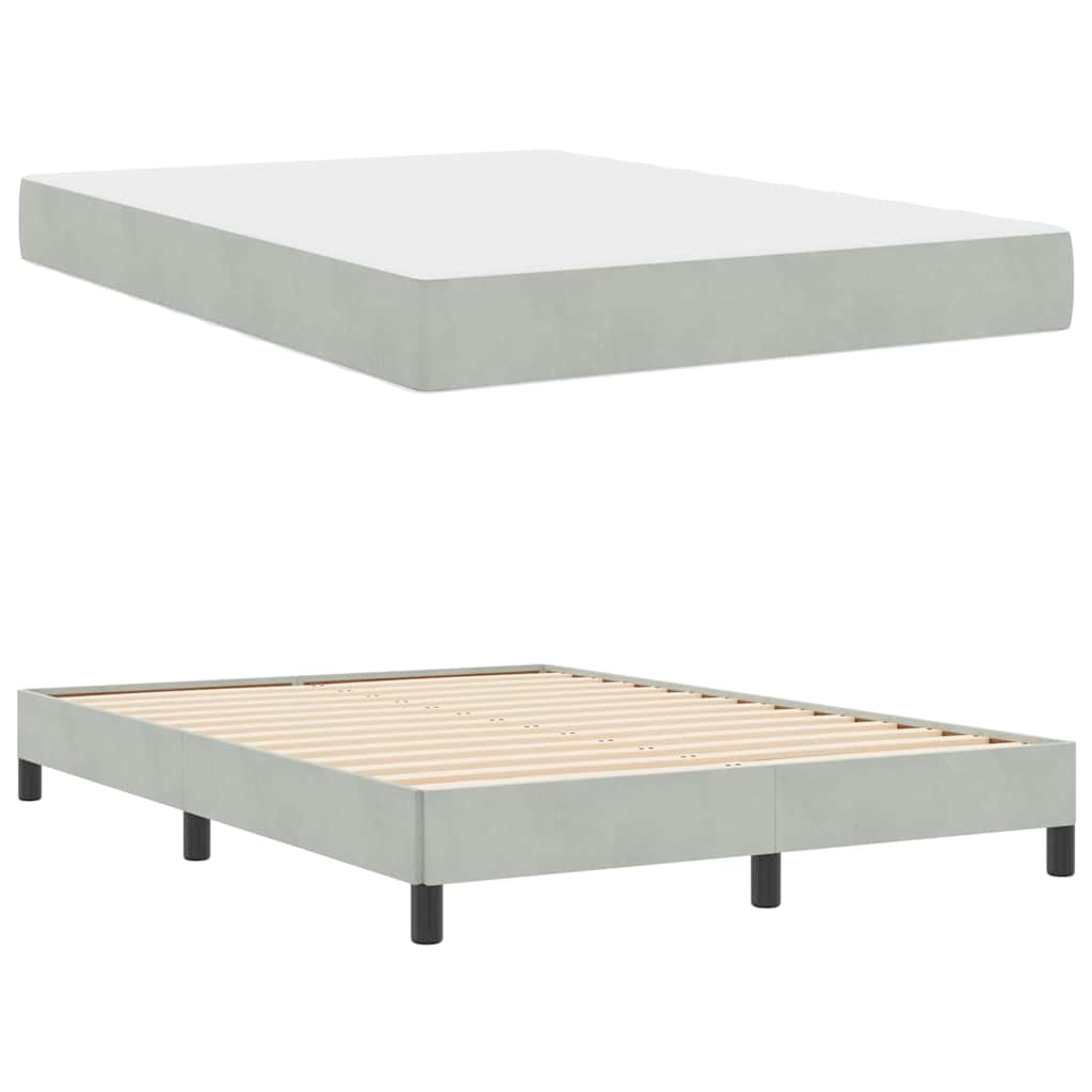 vidaXL Letto box spring con materasso Grigio chiaro 140 x 210 cm