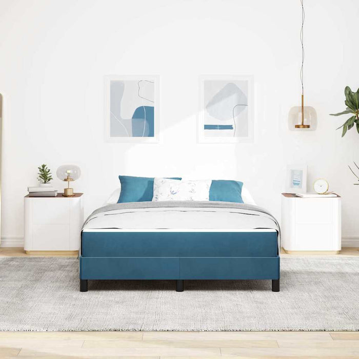 vidaXL Letto box spring con materasso Blu Scuro 140 x 210 cm Velluto