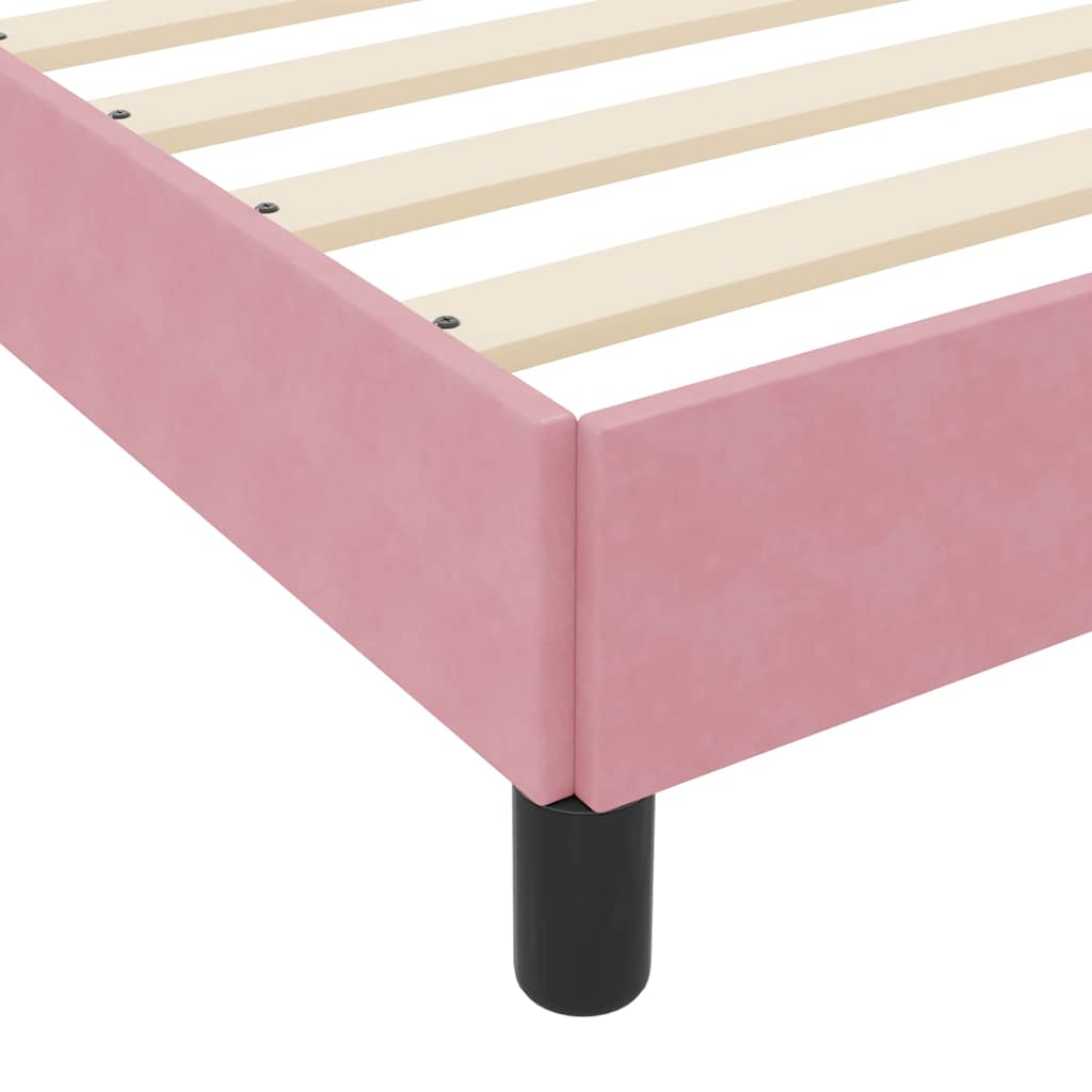 vidaXL Letto box spring con materasso Rosa 140 x 210 cm Velluto