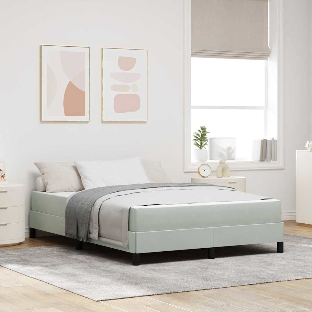 Letto a molle con materasso-Struttura Letto con Materasso Grigio chiaro 160 x 210 cm Tessuto