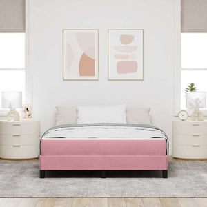 Letto a molle con materasso Rosa 160 x 210 cm Tessuto 3398754