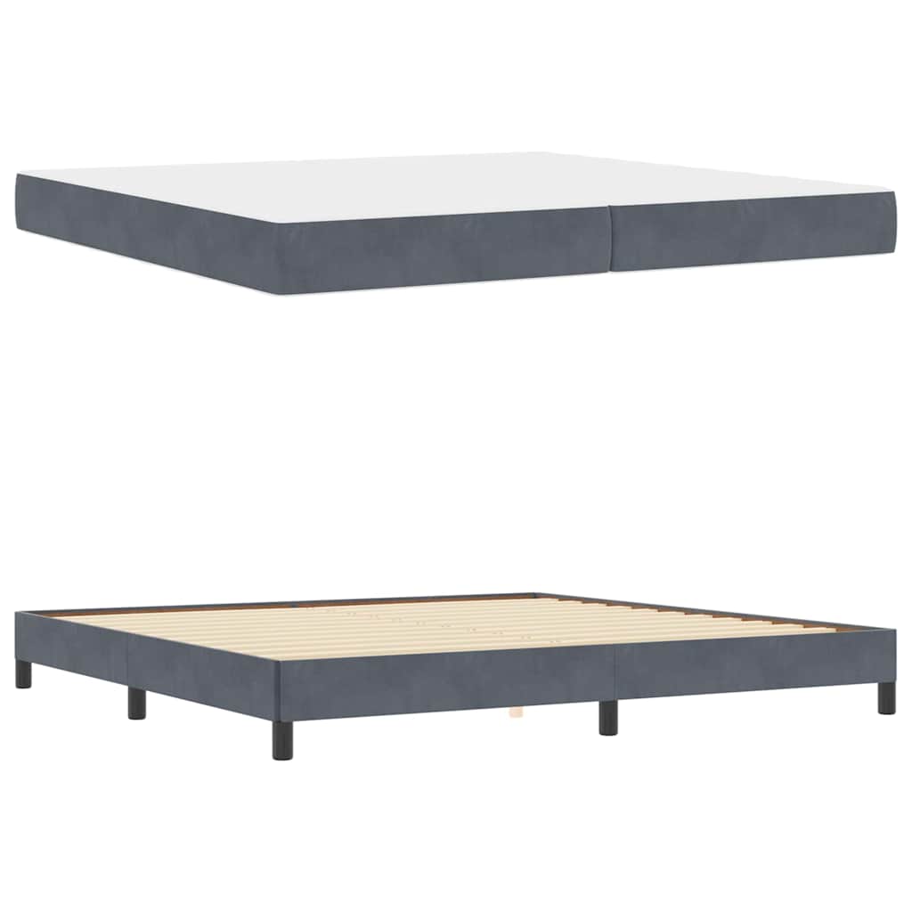 vidaXL Letto box spring con materasso Grigio scuro 200 x 210 cm