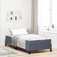 vidaXL Letto box spring con materasso Grigio scuro 80 x 220 cm Velluto