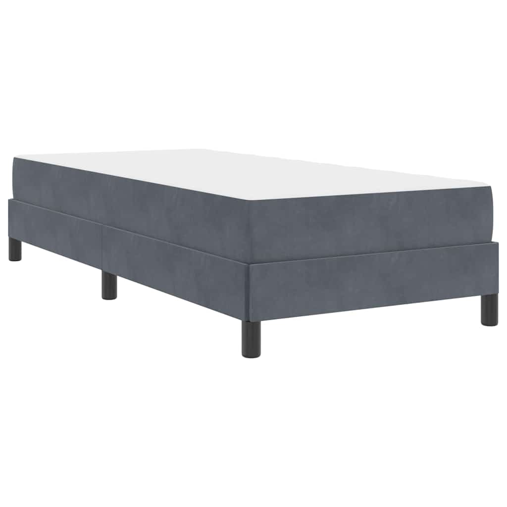 vidaXL Letto box spring con materasso Grigio scuro 80 x 220 cm Velluto