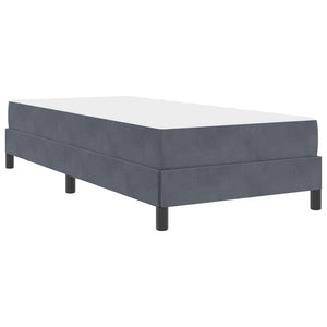 vidaXL Letto box spring con materasso Grigio scuro 80 x 220 cm Velluto