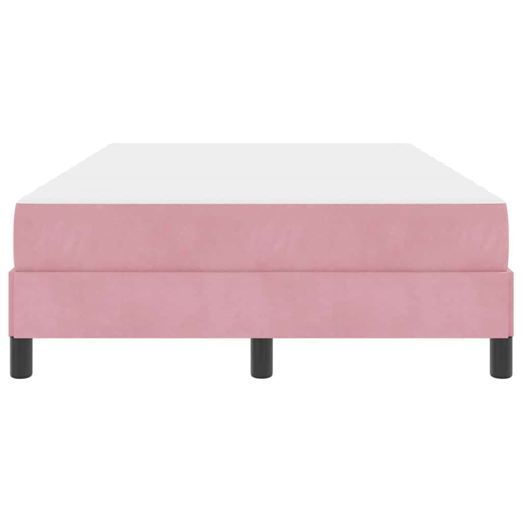vidaXL Letto box spring con materasso Rosa 120 x 220 cm Velluto