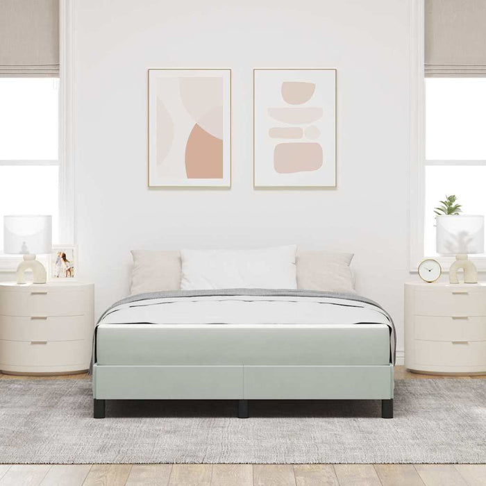 vidaXL Letto box spring con materasso Grigio chiaro 140 x 220 cm