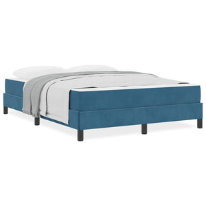 vidaXL Letto box spring con materasso Blu Scuro 140 x 220 cm Velluto