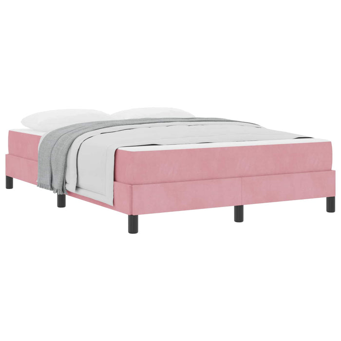 Letto a molle con materasso Rosa 140 x 220 cm Tessuto 3398796