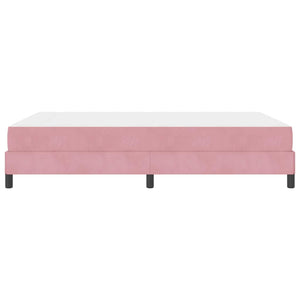 vidaXL Letto box spring con materasso Rosa 140 x 220 cm Velluto