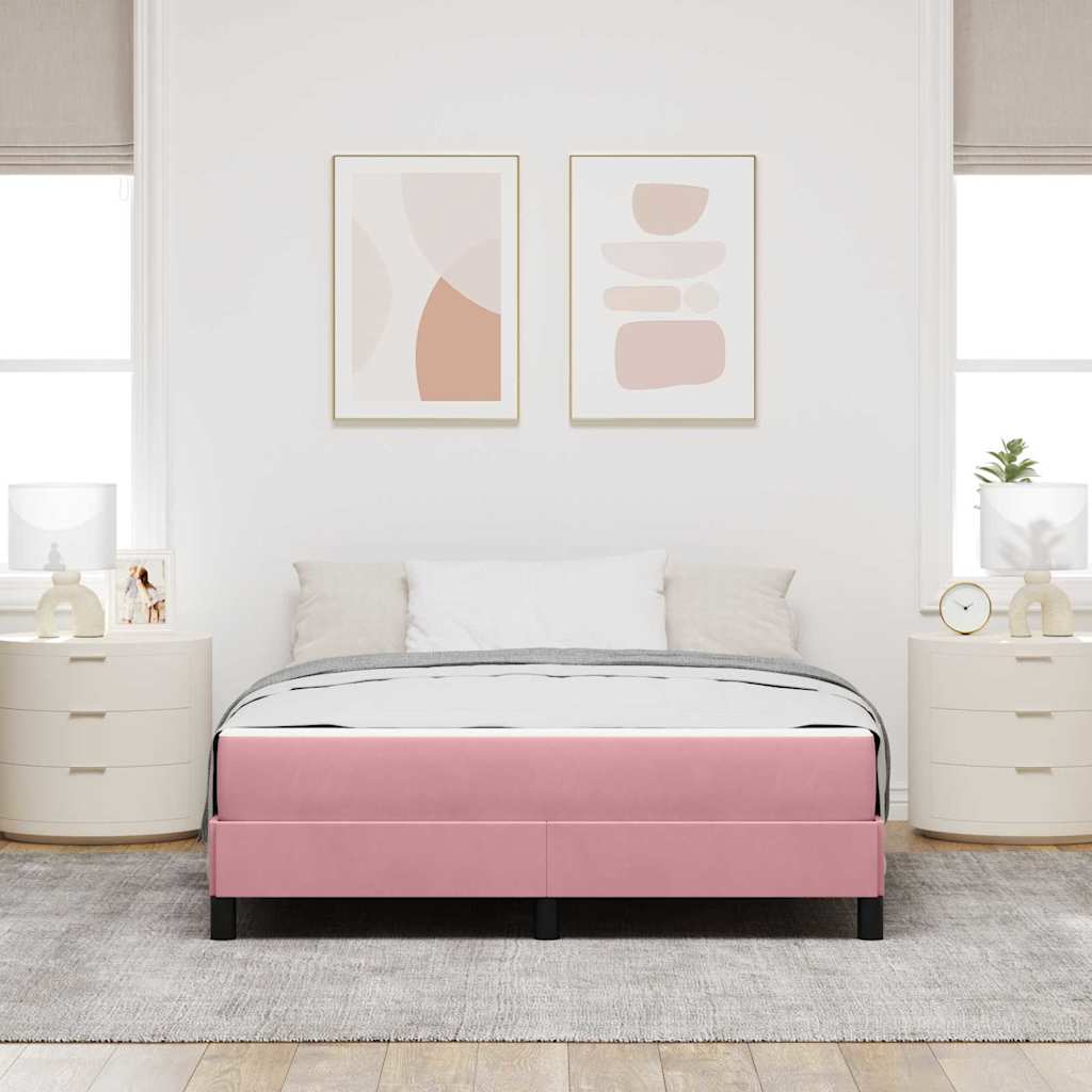 Letto a molle con materasso Rosa 160 x 220 cm Tessuto 3398802