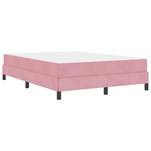 vidaXL Letto box spring con materasso Rosa 160 x 220 cm Velluto