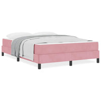 vidaXL Letto box spring con materasso Rosa 160 x 220 cm Velluto
