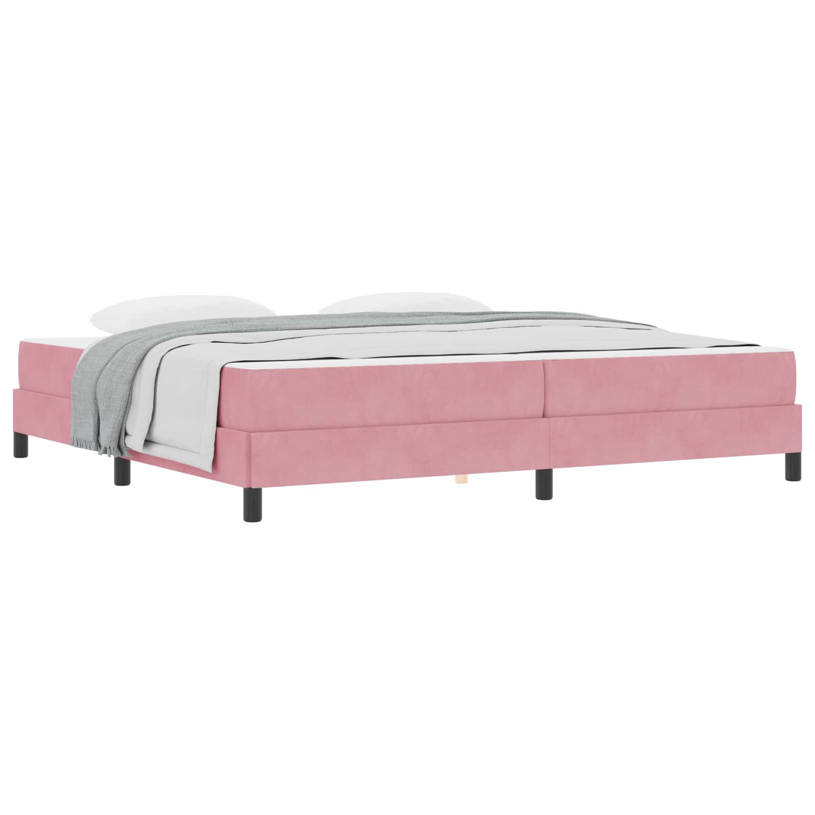 Letto a molle con materasso Rosa 200 x 220 cm Tessuto 3398814