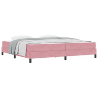 Letto a molle con materasso Rosa 200 x 220 cm Tessuto 3398814