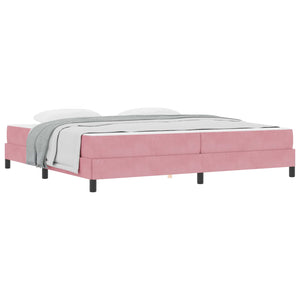 Letto a molle con materasso Rosa 200 x 220 cm Tessuto 3398814