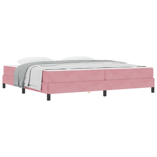 Letto a molle con materasso Rosa 200 x 220 cm Tessuto 3398814