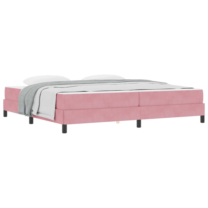 Letto a molle con materasso Rosa 200 x 220 cm Tessuto 3398814