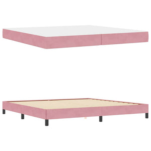 Letto a molle con materasso Rosa 200 x 220 cm Tessuto 3398814