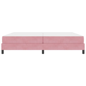 Letto a molle con materasso Rosa 200 x 220 cm Tessuto 3398814