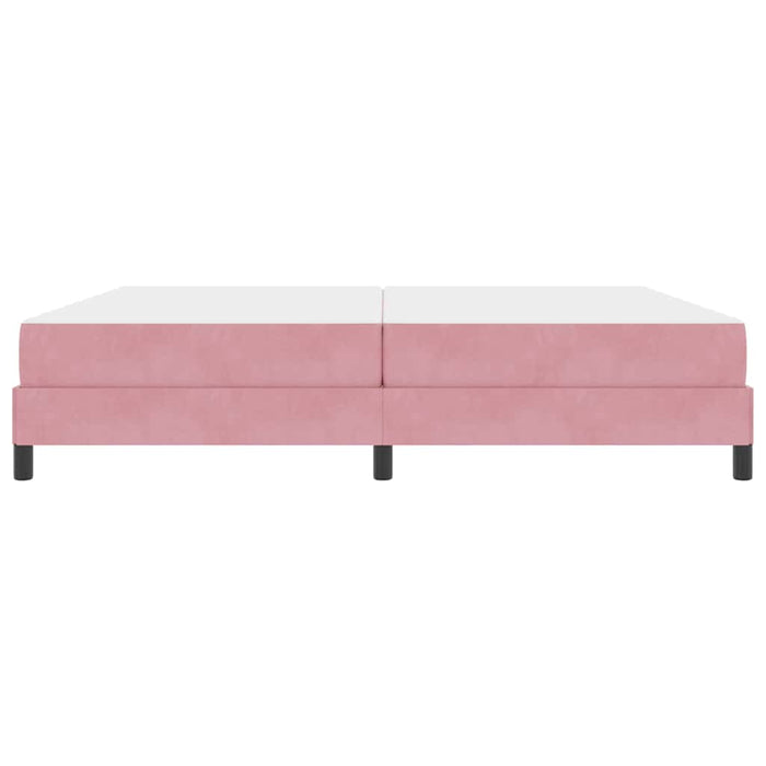 Letto a molle con materasso Rosa 200 x 220 cm Tessuto 3398814