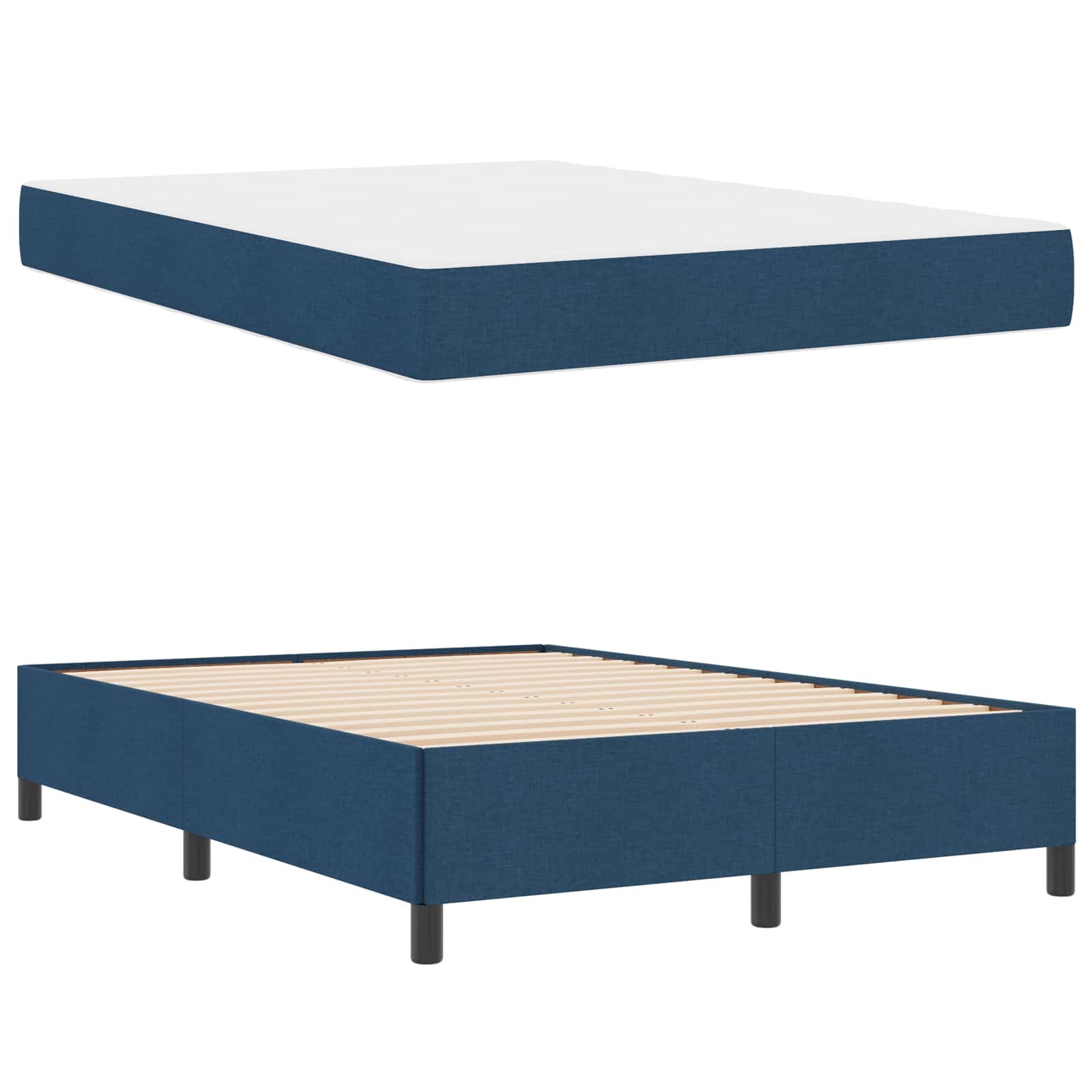 Letto a molle Blu 140 x 190 cm Tessuto 3398863