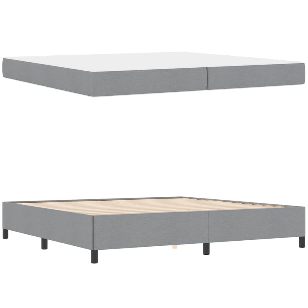 Letto a molle Grigio chiaro 200 x 200 cm Tessuto 3398885