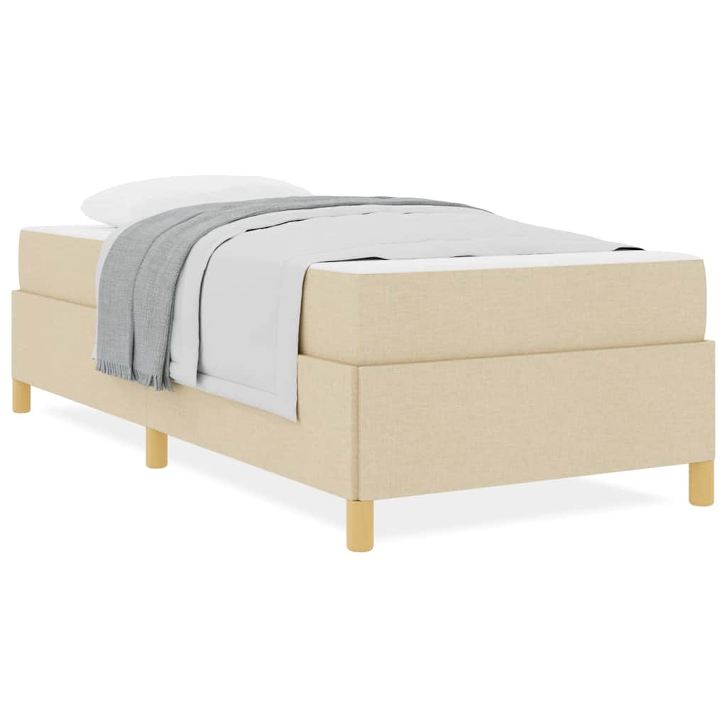 vidaXL Letto a molle Crema e Marrone e Bianco 80 x 200 cm Tessuto