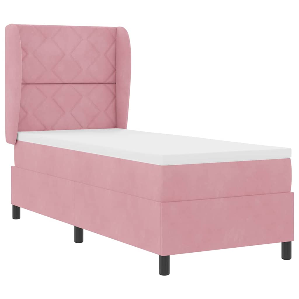 Letto a molle con materasso Rosa 200 x 80 cm Poliestere 3340957