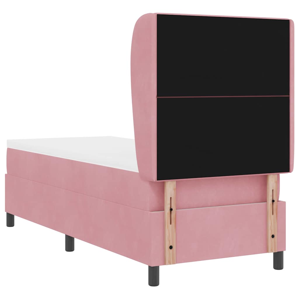 Letto a molle con materasso Rosa 200 x 80 cm Poliestere 3340957