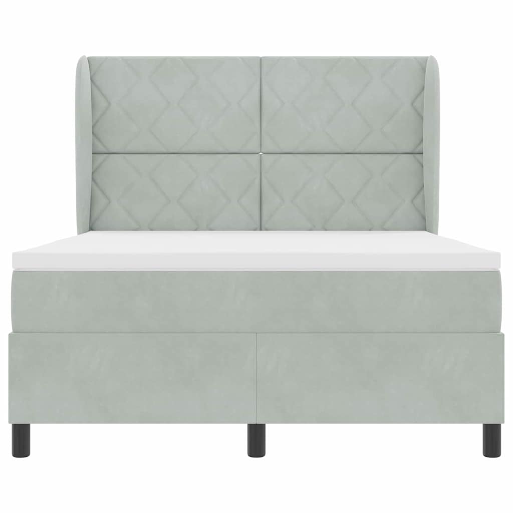 Letto a molle Grigio chiaro 200 x 140 cm Poliestere 3340982