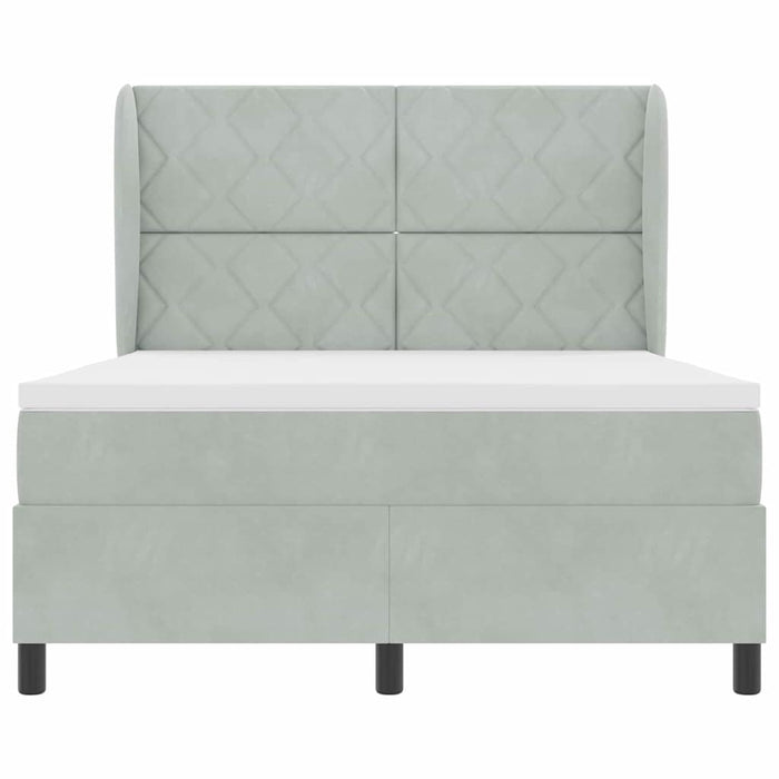 Letto a molle Grigio chiaro 200 x 140 cm Poliestere 3340982