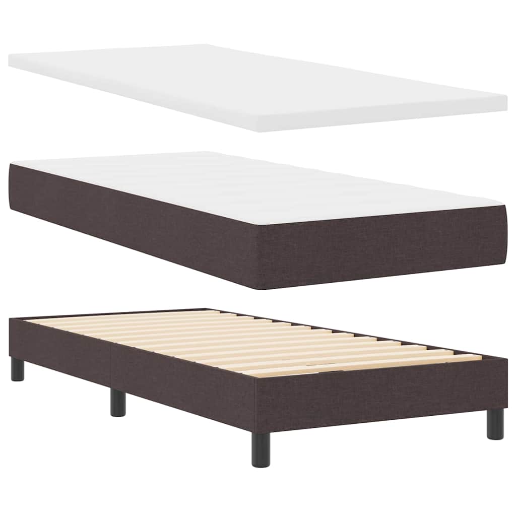 vidaXL Letto box spring con materasso Marrone Scuro 90 x 200 cm