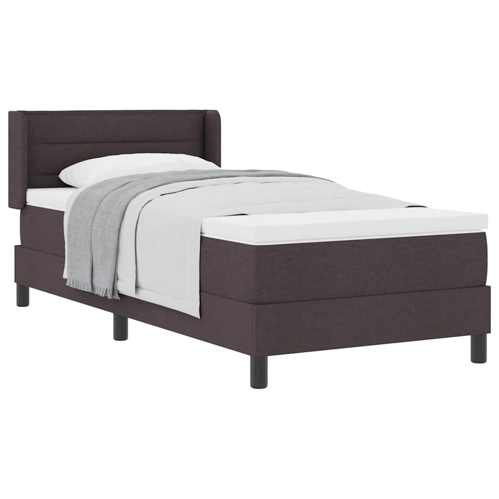 vidaXL Letto box spring con materasso Marrone Scuro 90 x 200 cm