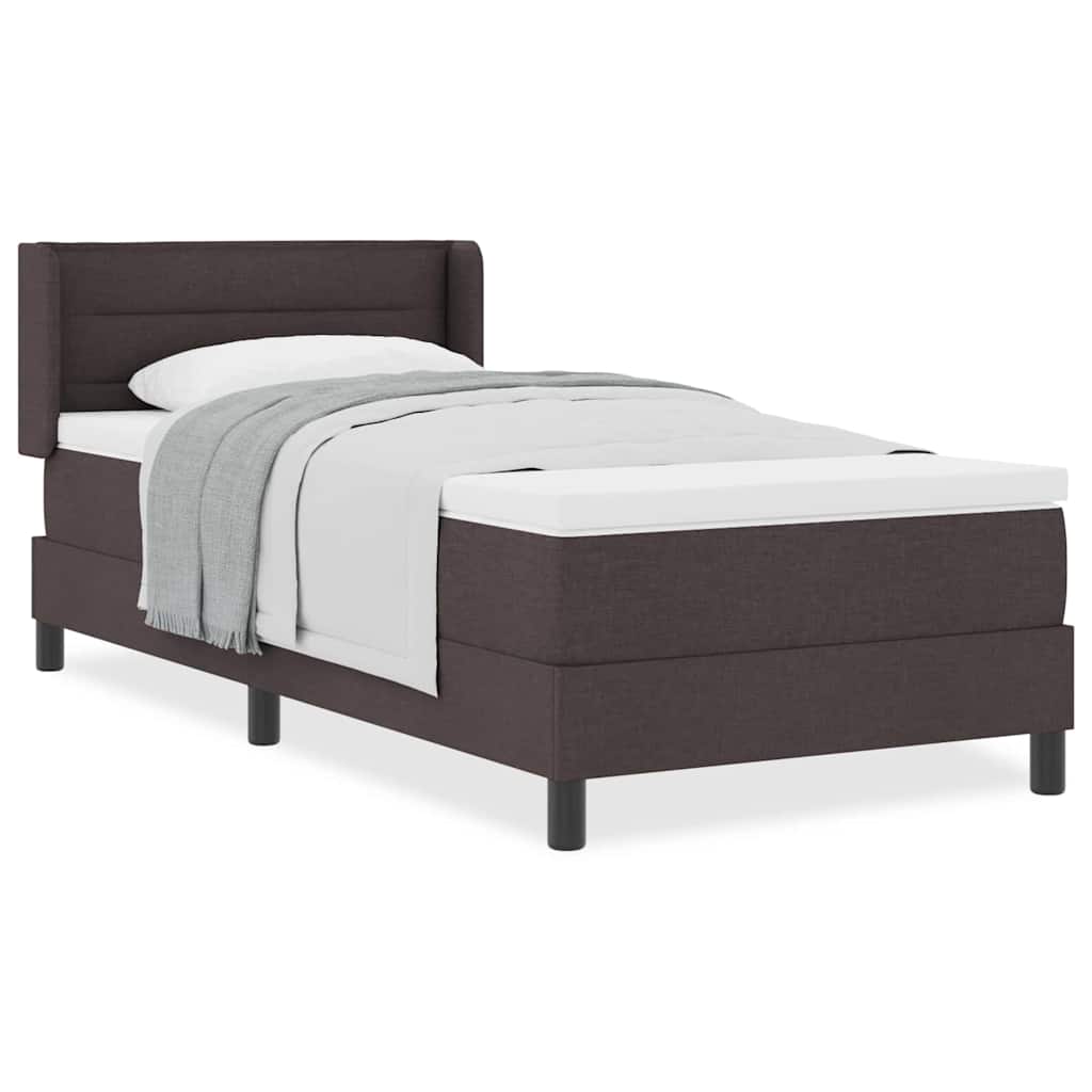 vidaXL Letto box spring con materasso Marrone Scuro 90 x 200 cm