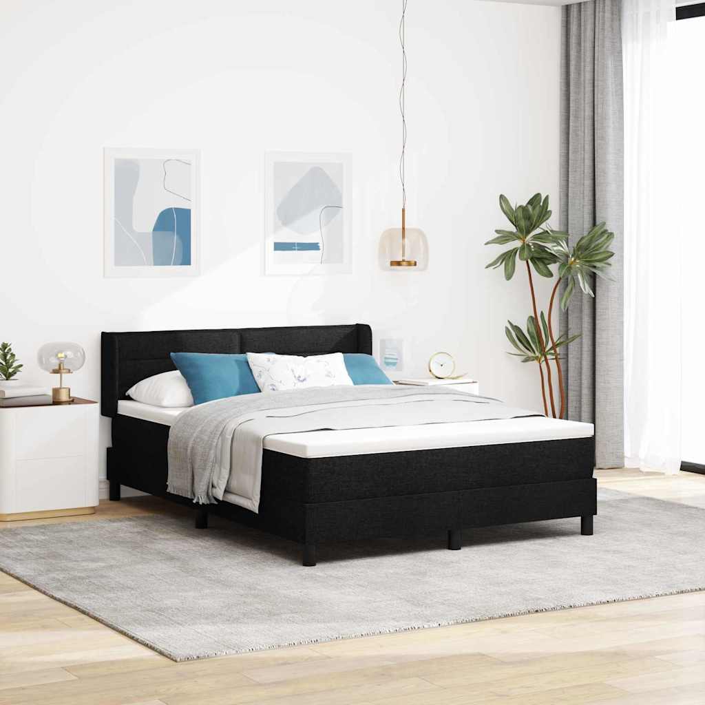 vidaXL Letto box spring con materasso con materasso Nero 140 x 190 cm