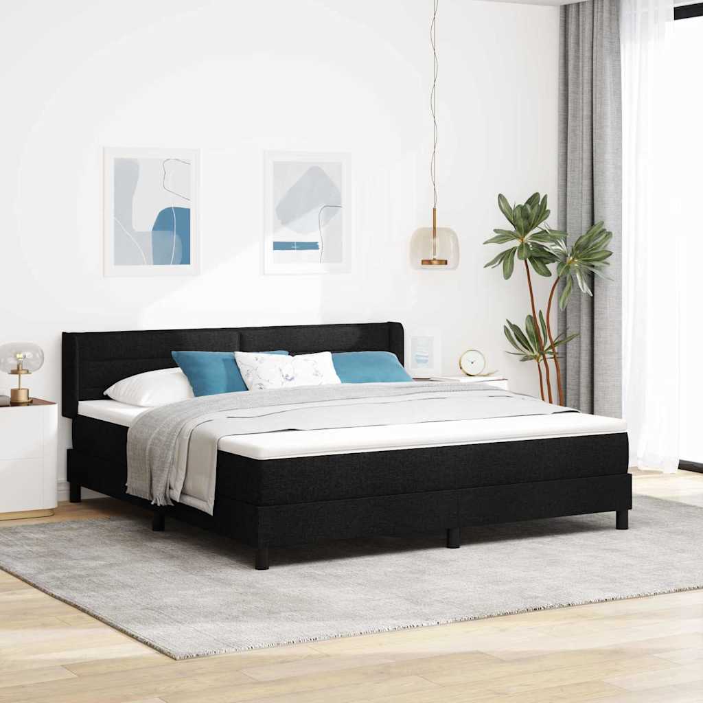 vidaXL Letto box spring con materasso con materasso Nero 180 x 200 cm