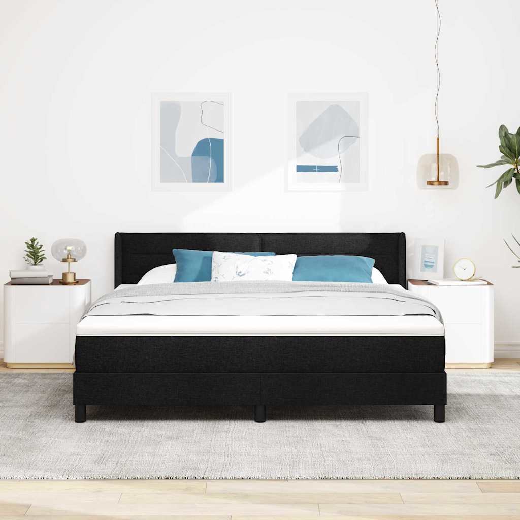 vidaXL Letto box spring con materasso con materasso Nero 180 x 200 cm