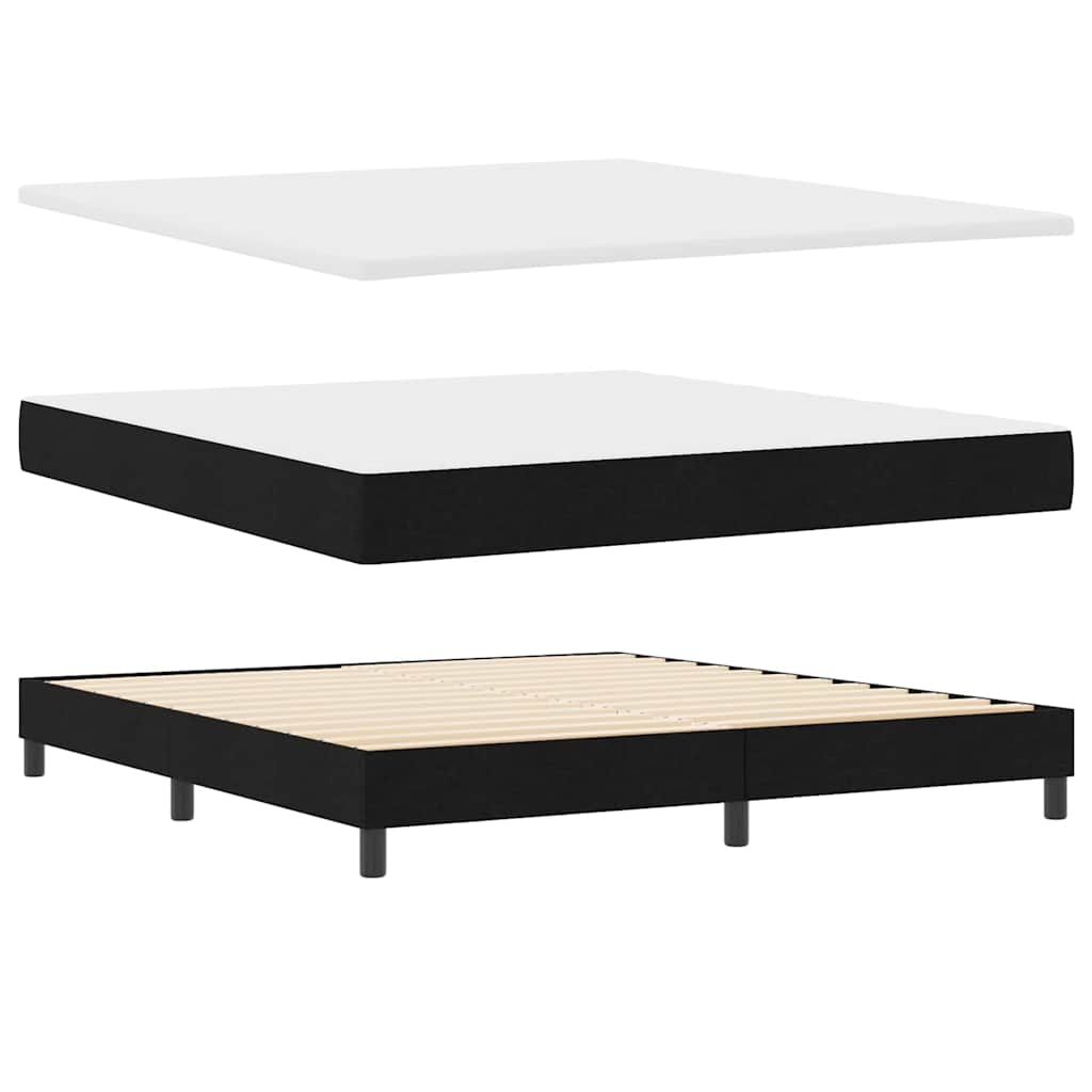 vidaXL Letto box spring con materasso con materasso Nero 180 x 200 cm
