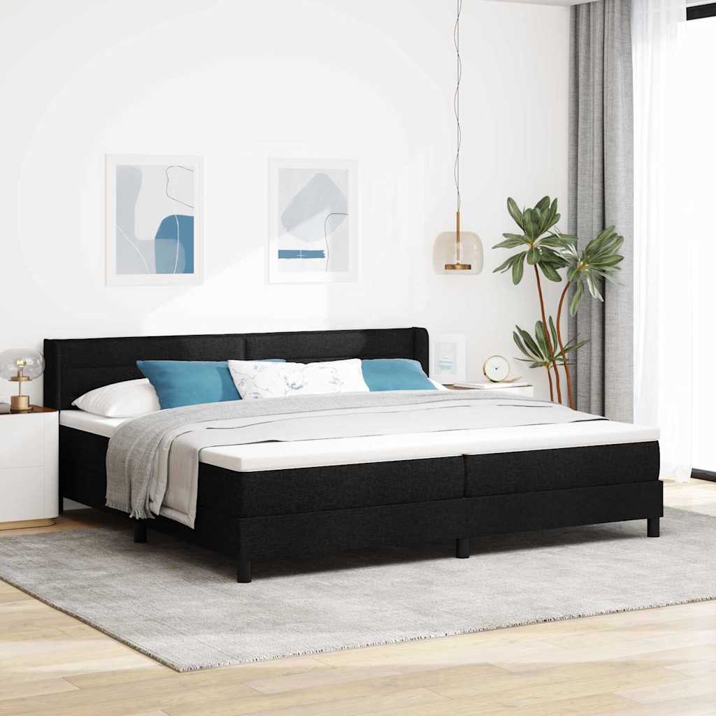 vidaXL Letto box spring con materasso con materasso Nero 200 x 200 cm