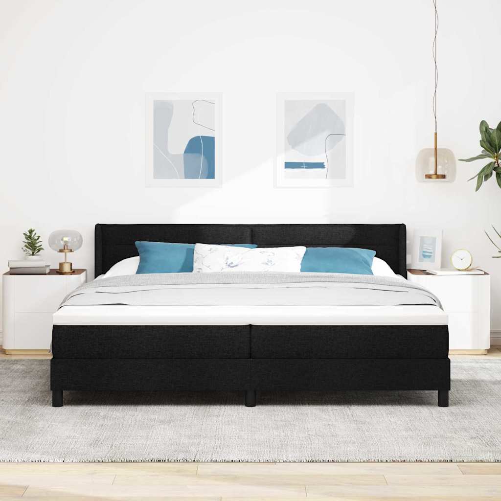 vidaXL Letto box spring con materasso con materasso Nero 200 x 200 cm