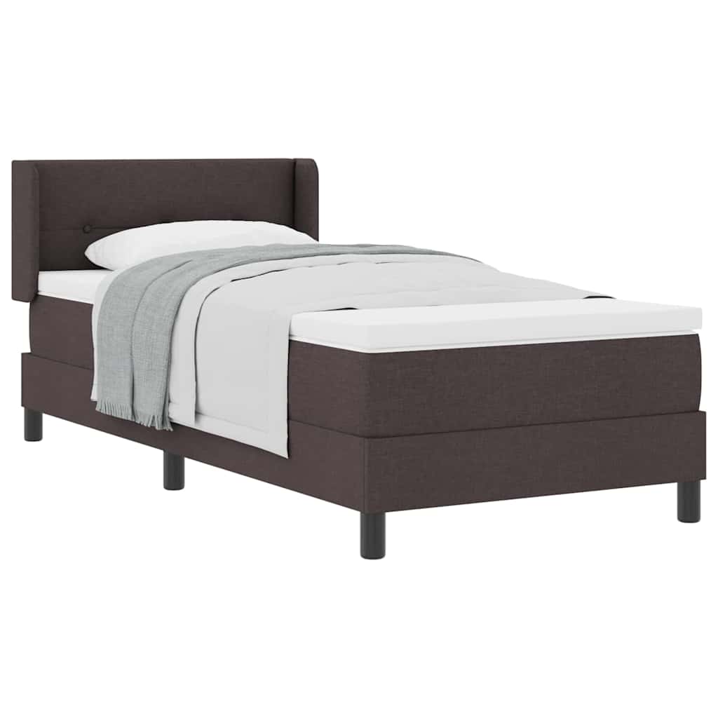 vidaXL Letto box spring con materasso Marrone Scuro 80 x 200 cm