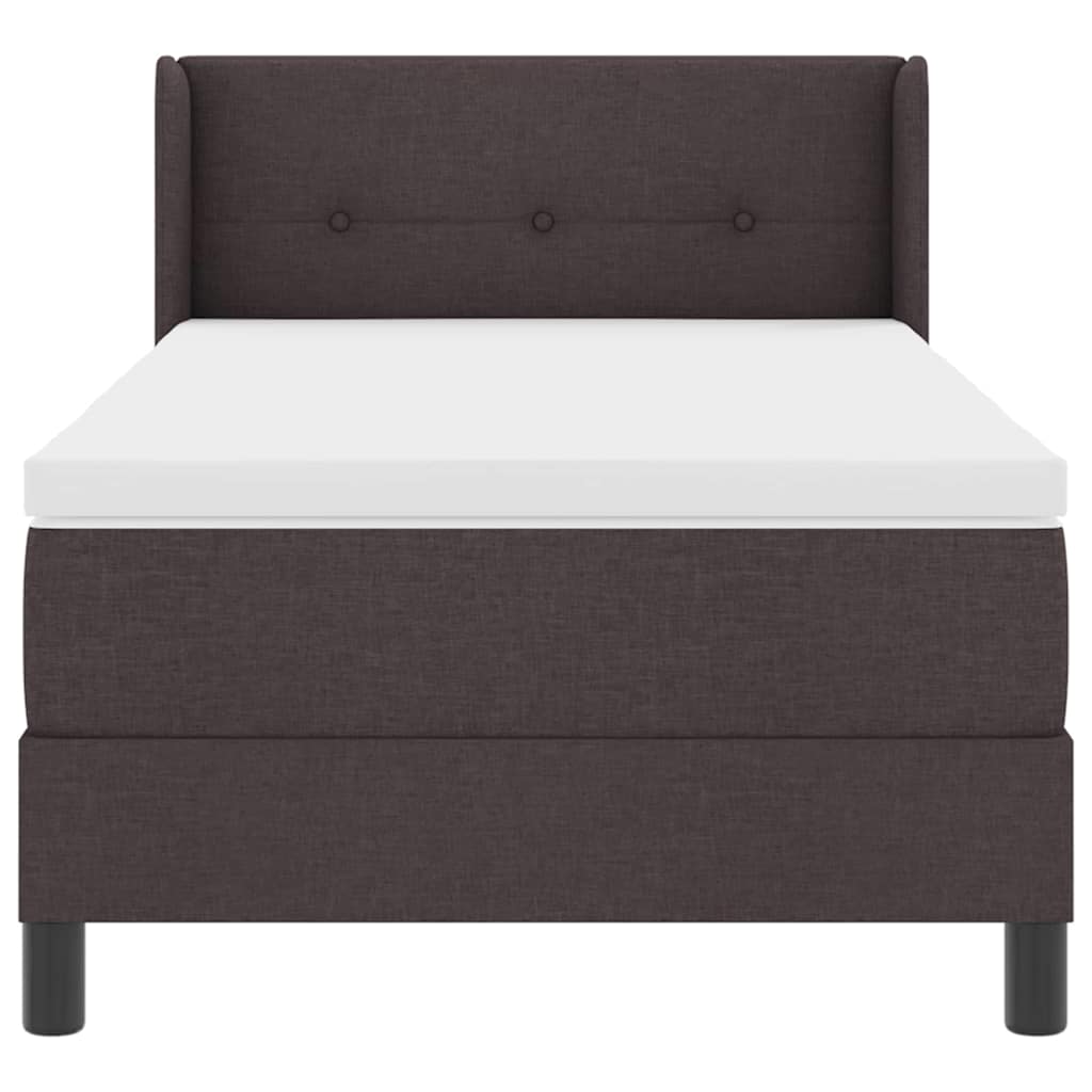 vidaXL Letto box spring con materasso Marrone Scuro 100 x 200 cm