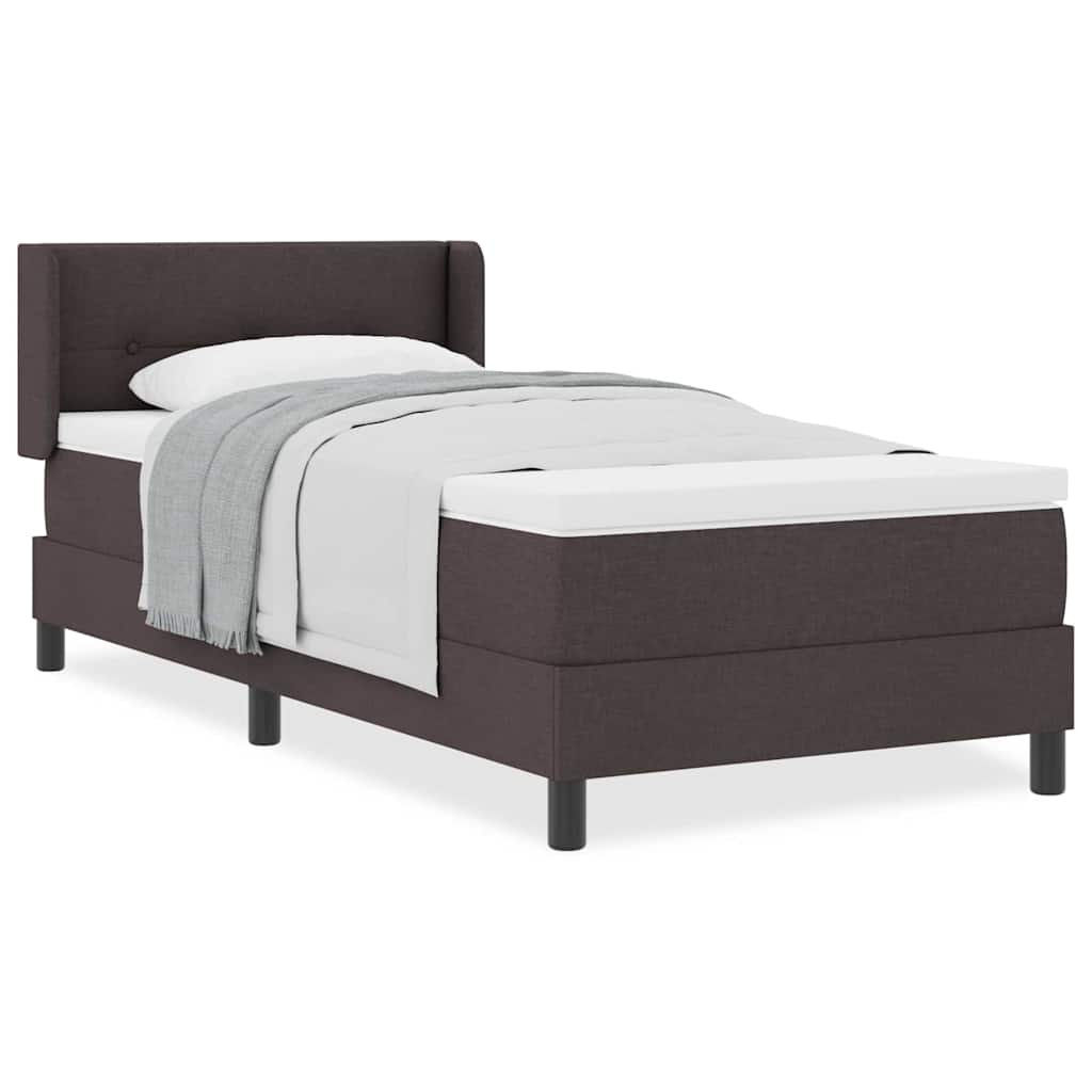 vidaXL Letto box spring con materasso Marrone Scuro 100 x 200 cm