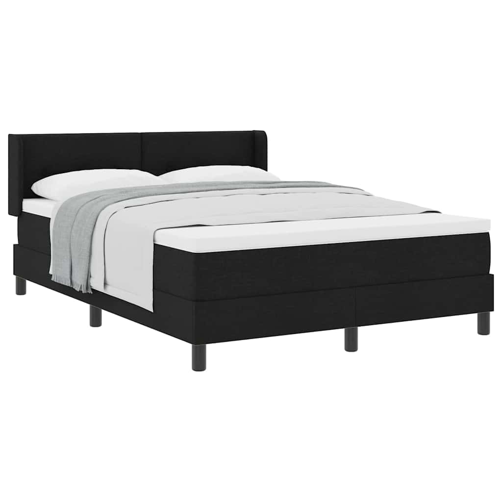 vidaXL Letto box spring con materasso con materasso Nero 140 x 190 cm
