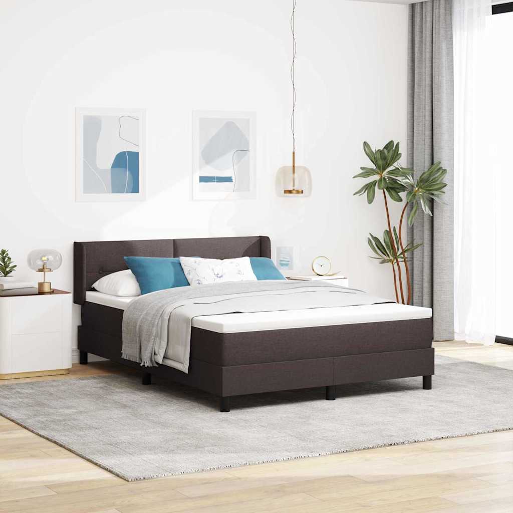 vidaXL Letto box spring con materasso Marrone Scuro 140 x 190 cm