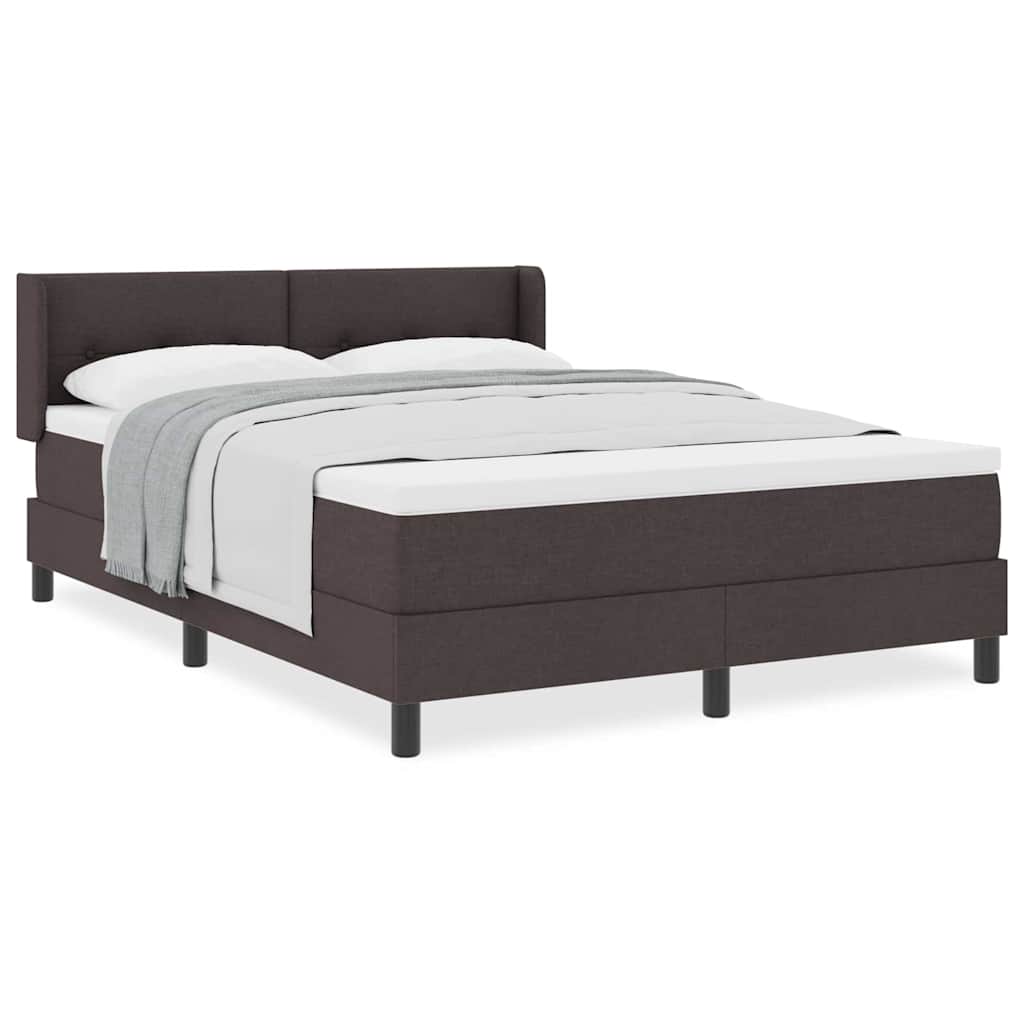 vidaXL Letto box spring con materasso Marrone Scuro 140 x 190 cm