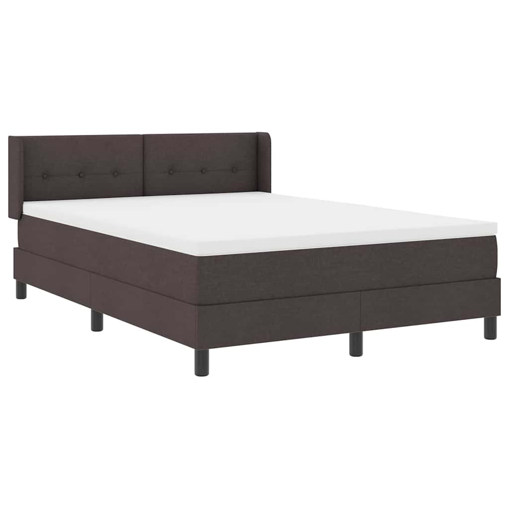 vidaXL Letto box spring con materasso Marrone Scuro 160 x 200 cm
