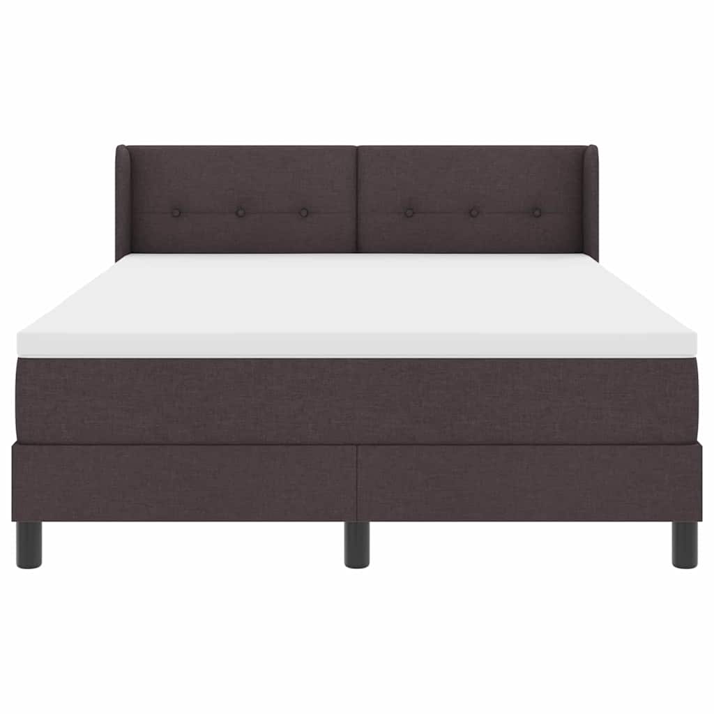 vidaXL Letto box spring con materasso Marrone Scuro 160 x 200 cm