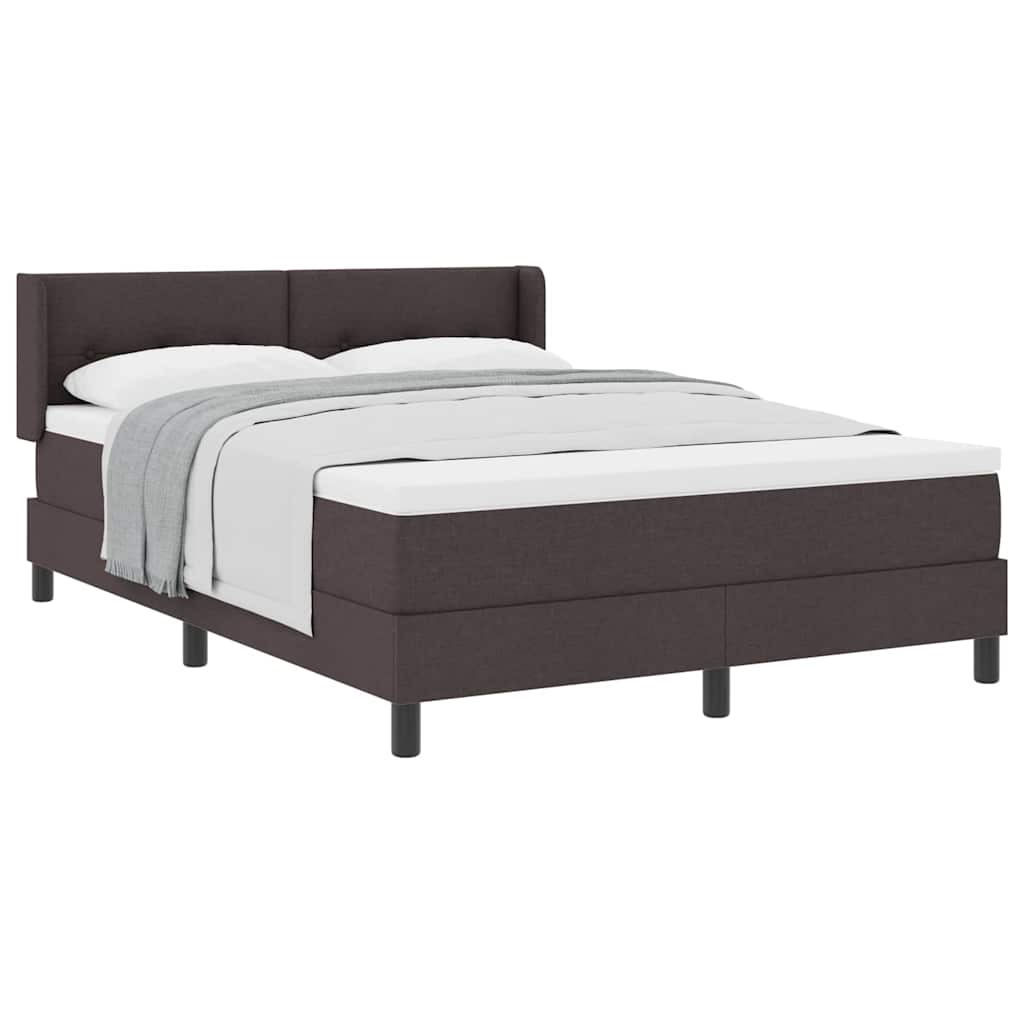 vidaXL Letto box spring con materasso Marrone Scuro 160 x 200 cm